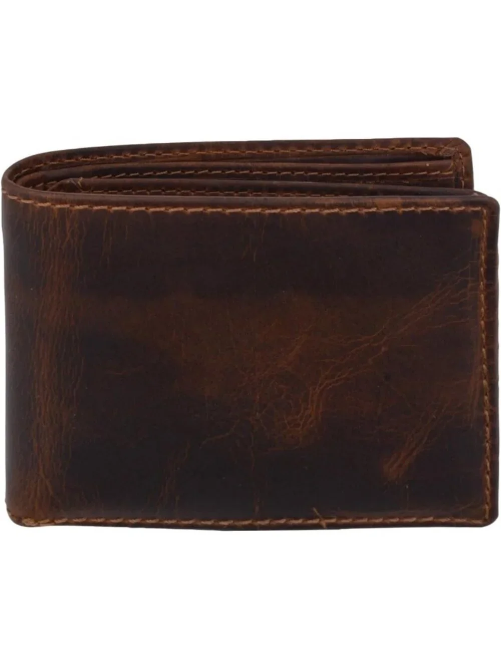 Vintage Leather RFID Slim Bifold Wallet for Men - Classic Brown Credit Card